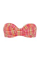 Diane Von Furstenberg Strapless Plaid Bikini Top