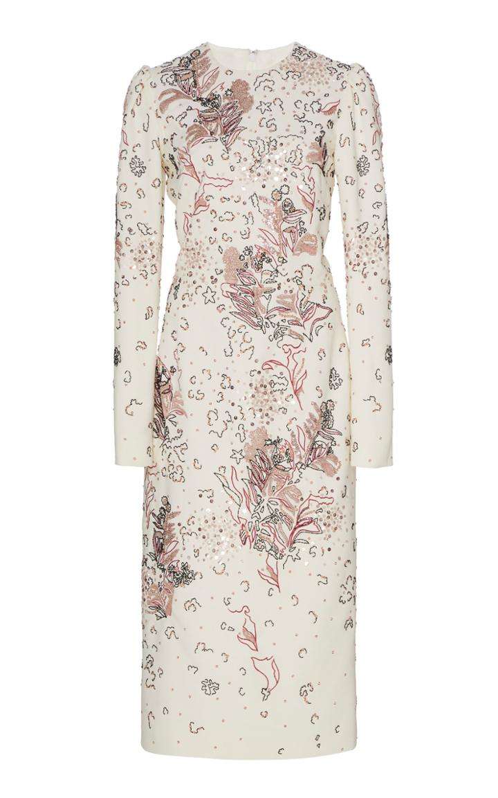 J. Mendel Embellished Silk Midi Dress