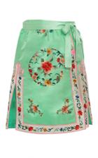 Cynthia Rowley Silk Embroidered Wrap Skirt