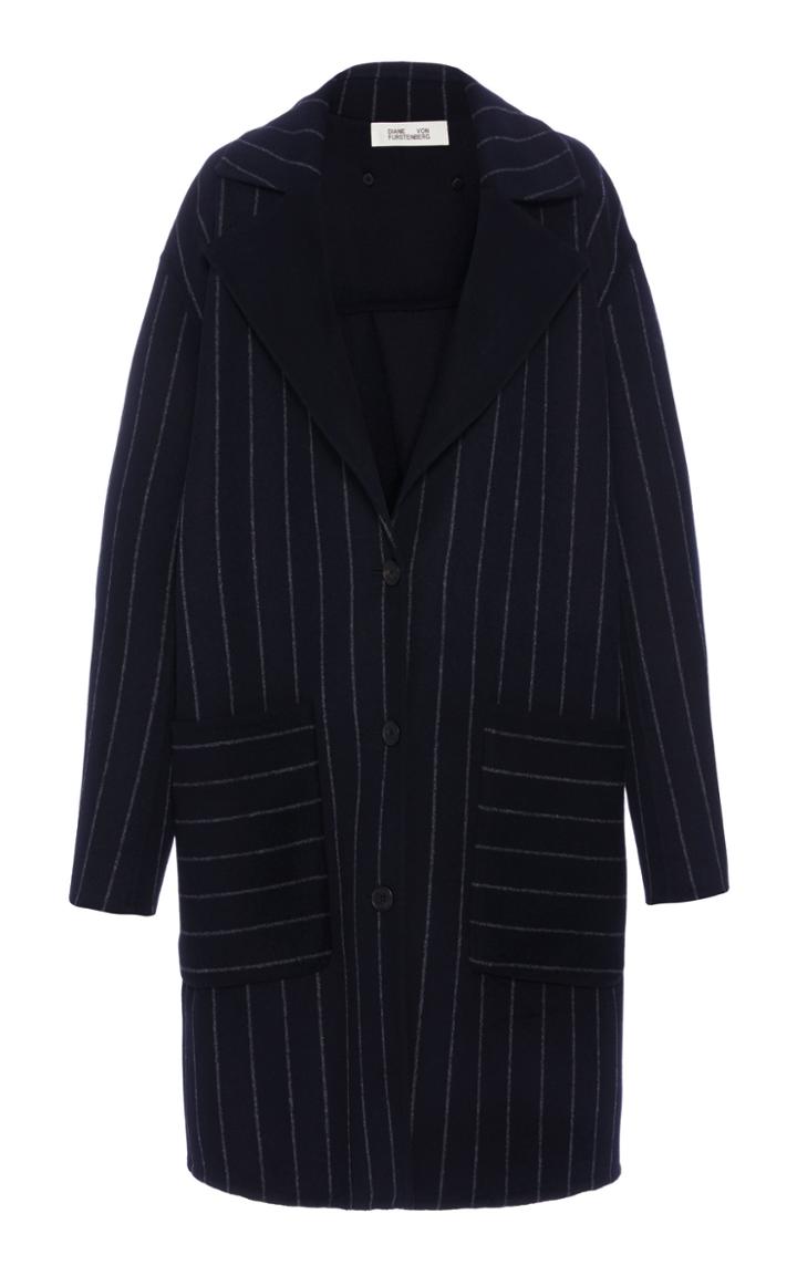 Diane Von Furstenberg Bankek Stripe Coat