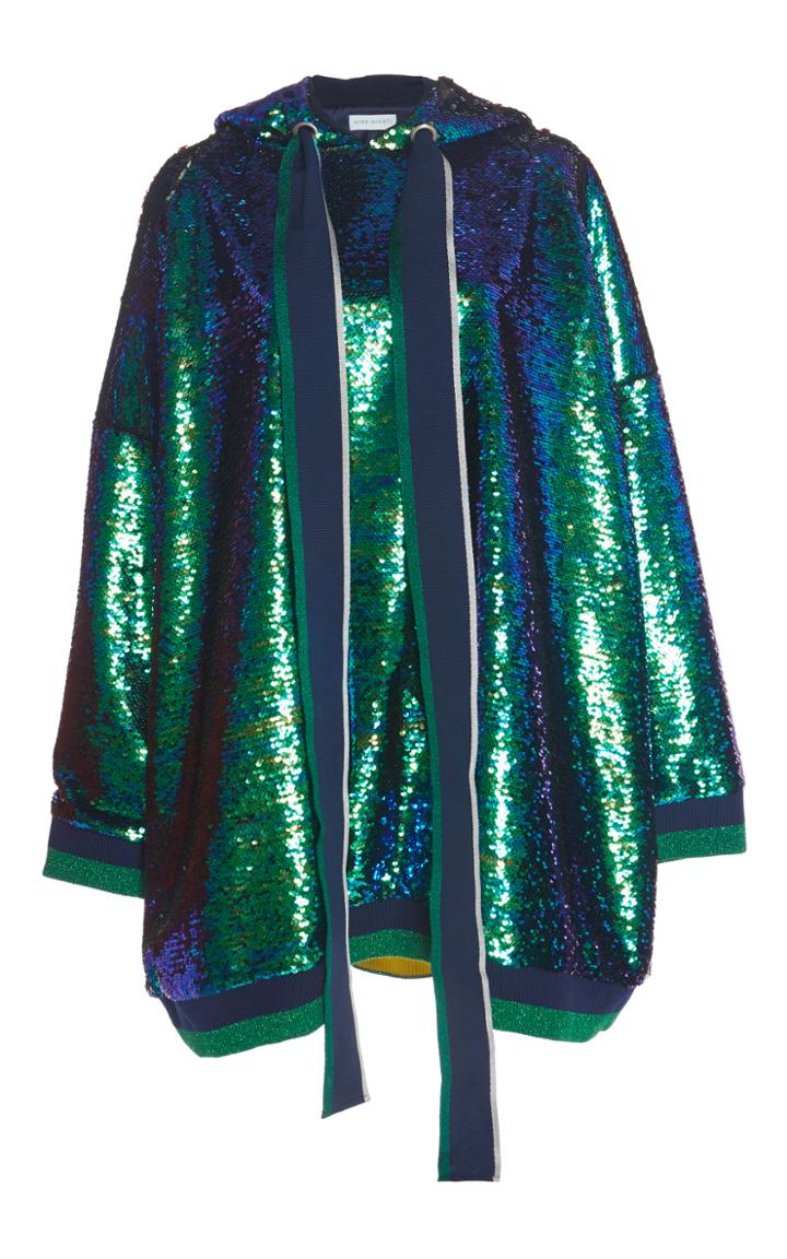 Mira Mikati Hooded Sequin Dress