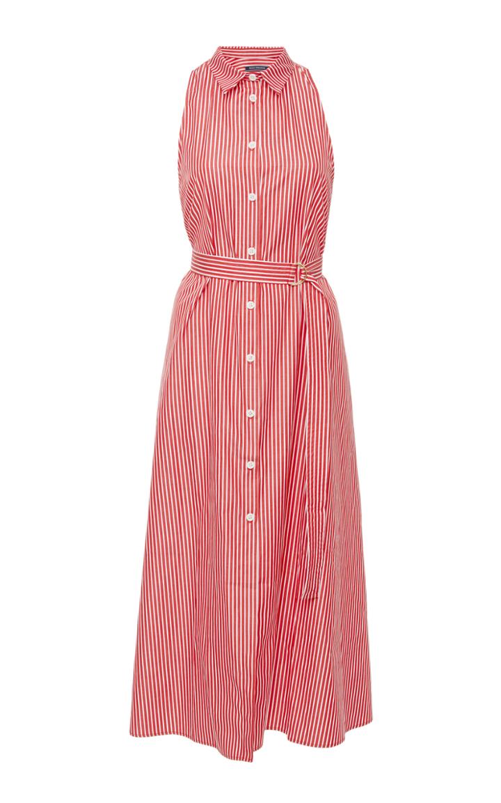 Mds Stripes Exclusive Belted Cotton Midi Shirtdress