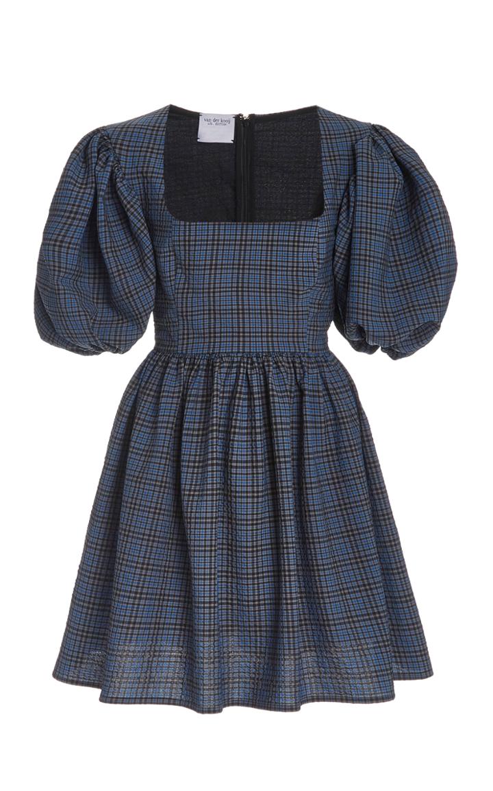 Moda Operandi Van Der Kooij Check Silk Mini Dress