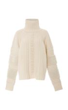 Sally Lapointe Felted Cable Sweater With Shearling