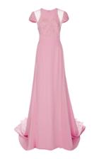 Georges Hobeika Cap Sleeve Embellished Gown