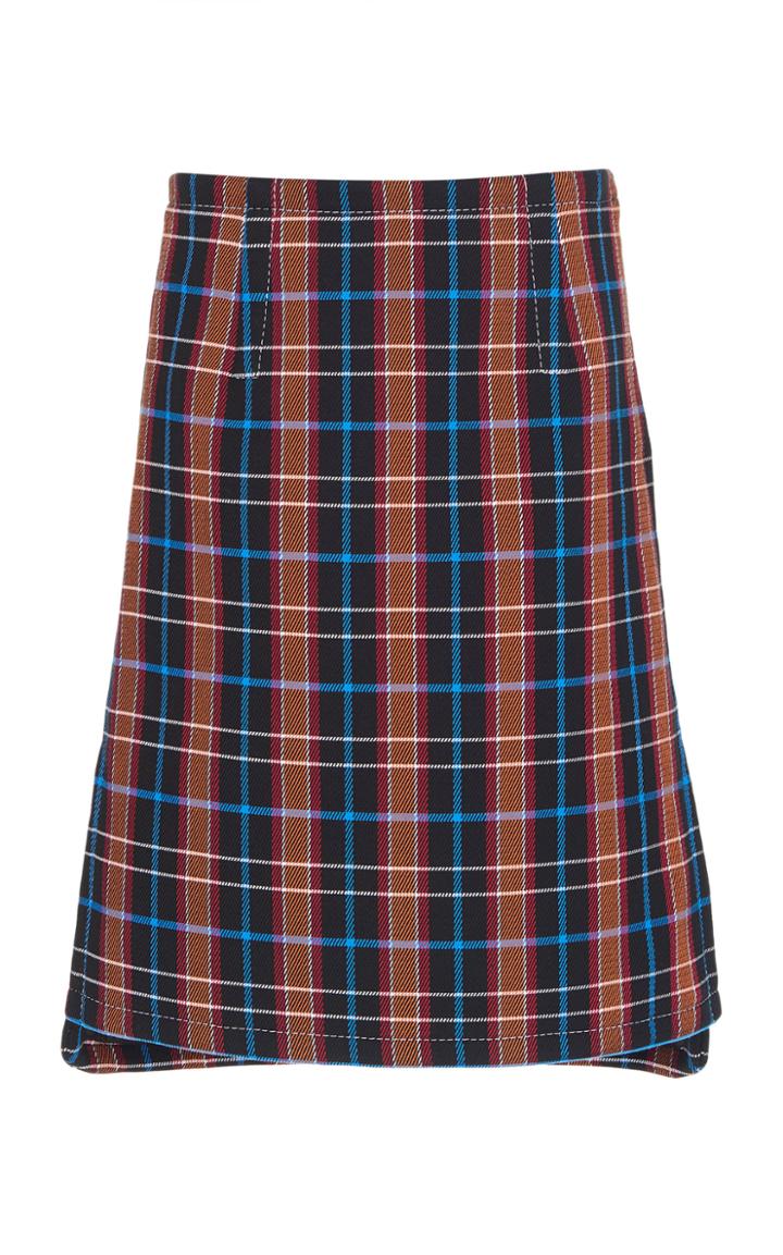 Marni Woven Cotton Plaid Skirt