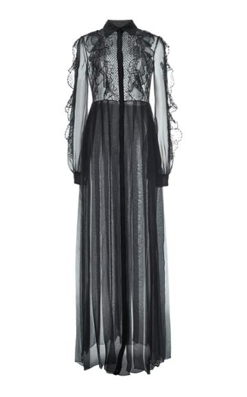 Moda Operandi Valentino Ruffled Silk Shirt Dress