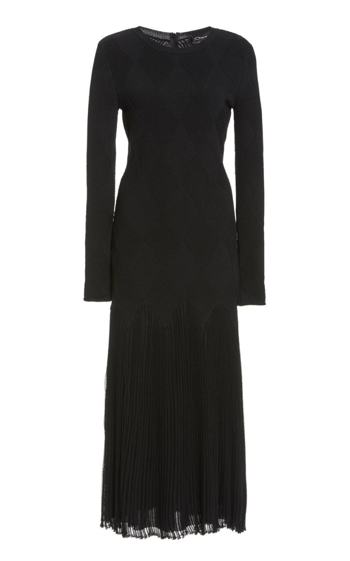 Moda Operandi Oscar De La Renta Sheer Hem Silk-blend Dress