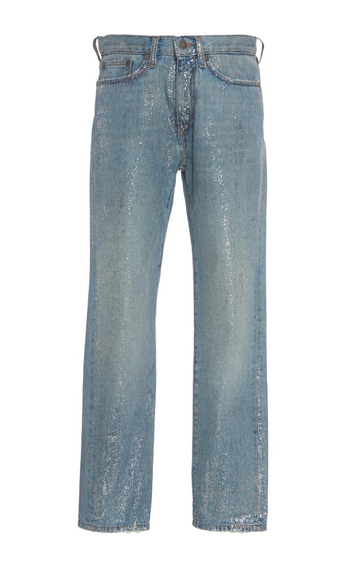 Mira Mikati Silver Glitter Denim Trouser