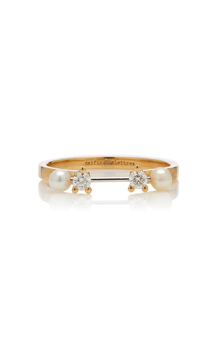 Delfina Delettrez 18k Gold Diamond And Pearl Ring