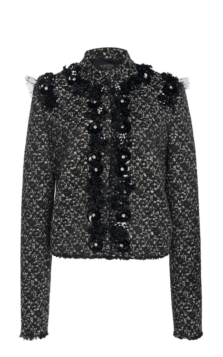 Giambattista Valli Floral Embellished Tweed Jacket
