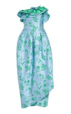 Carolina Herrera Floral Jacquard Strapless Petal Gown