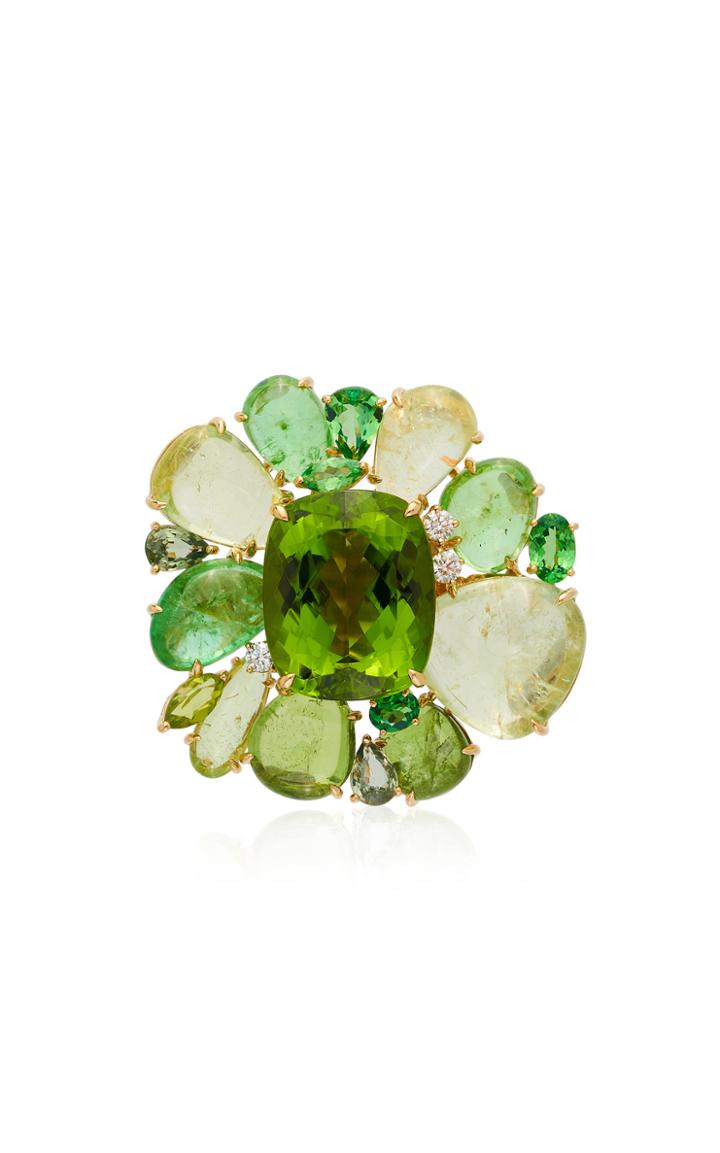 Moda Operandi Margot Mckinney One Of A Kind Peridot And Tourmaline Blossom Ring