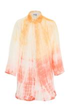 Juliet Dunn Tie Dye Embroidered Silk Shirt