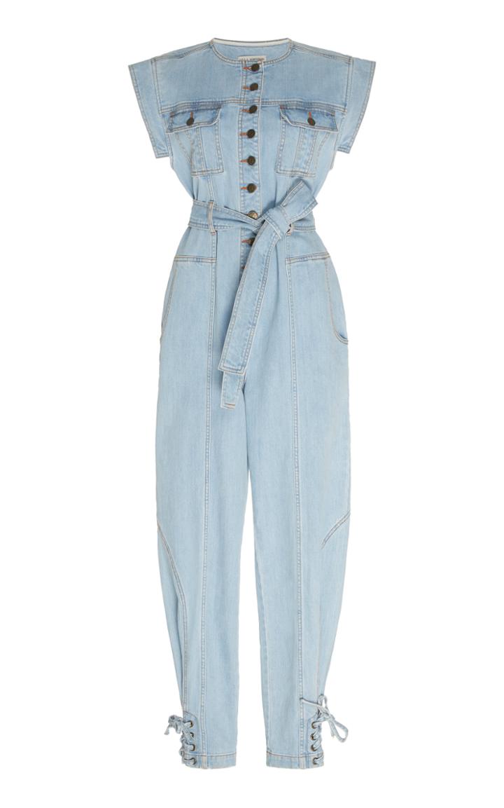 Ulla Johnson Adair Belted Denim Jumpsuit