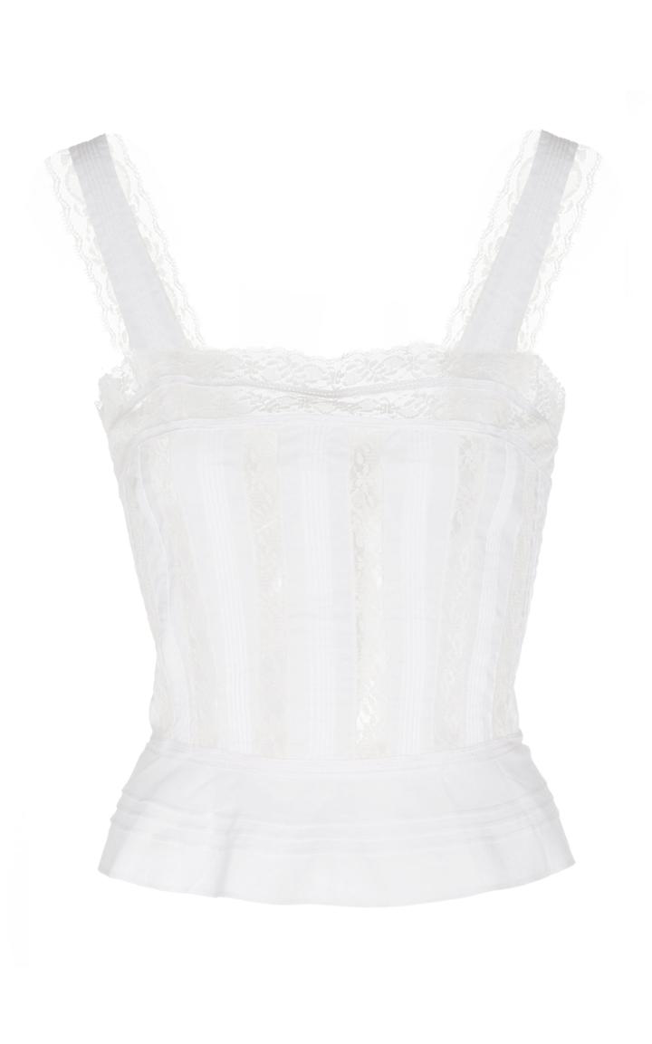 Sir The Label Maci Lace-paneled Cotton Top