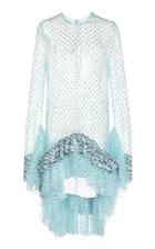 Moda Operandi Anas Jourden Semi-sheer Laced Polka-dot Tunic Midi Dress Size: 34