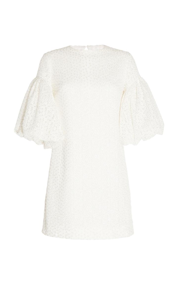 Costarellos Short Embroidered Tulle Dress