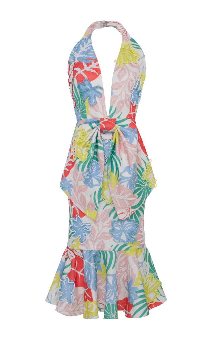 Patbo Bow Embroidered Midi Dress