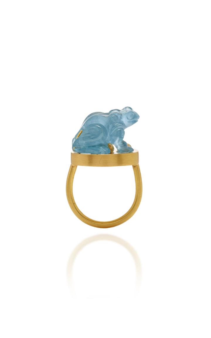 Moda Operandi Loren Nicole 22k Yellow Gold Heket Amulet Ring Size: 8