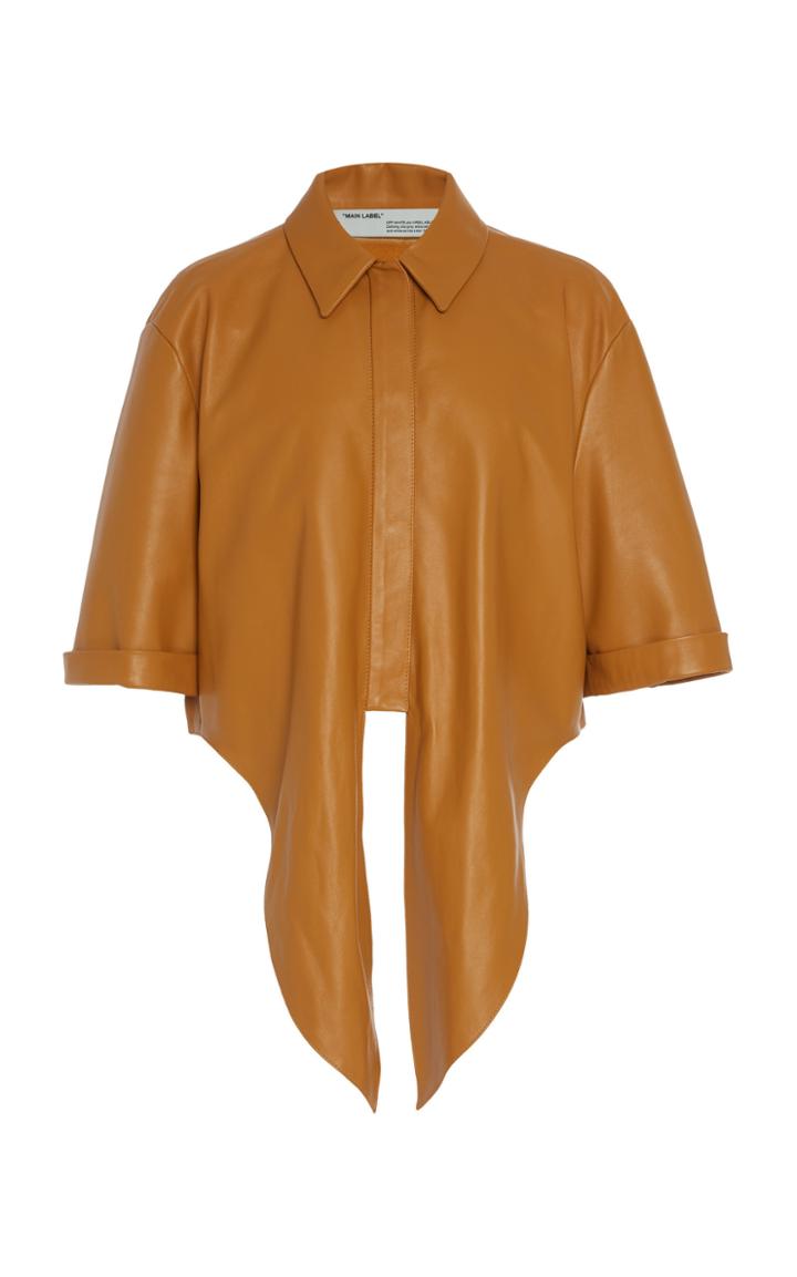 Off-white C/o Virgil Abloh Bow Leather Baseball Shirt