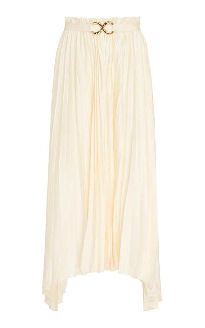 Moda Operandi Rejina Pyo Kiera Pleated Satin Midi Skirt Size: 6