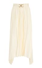 Moda Operandi Rejina Pyo Kiera Pleated Satin Midi Skirt Size: 6