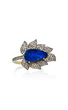 Sanjay Kasliwal Silver-plated Gold Opal Ring