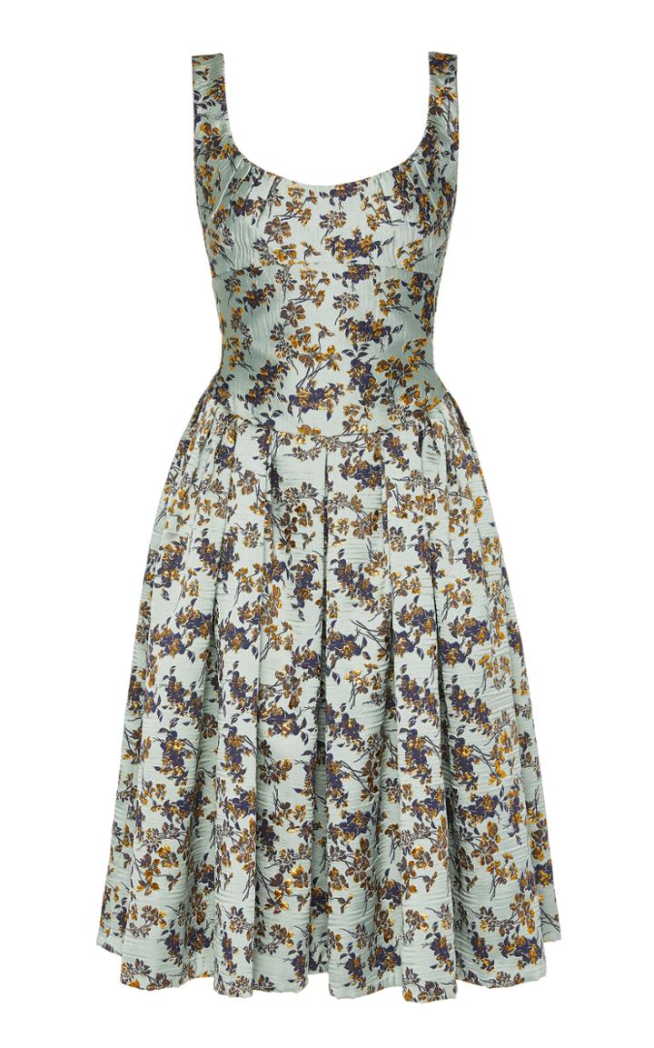 Zac Posen Floral-pattterned Jacquard Sleeveless Mini Dress