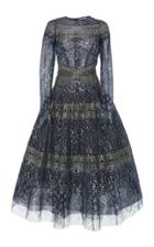 J. Mendel Long Sleeve Midi Cocktail Dress