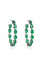Moda Operandi Nina Runsdorf 18k Blackened Gold And Emerald Mixshape Earrings