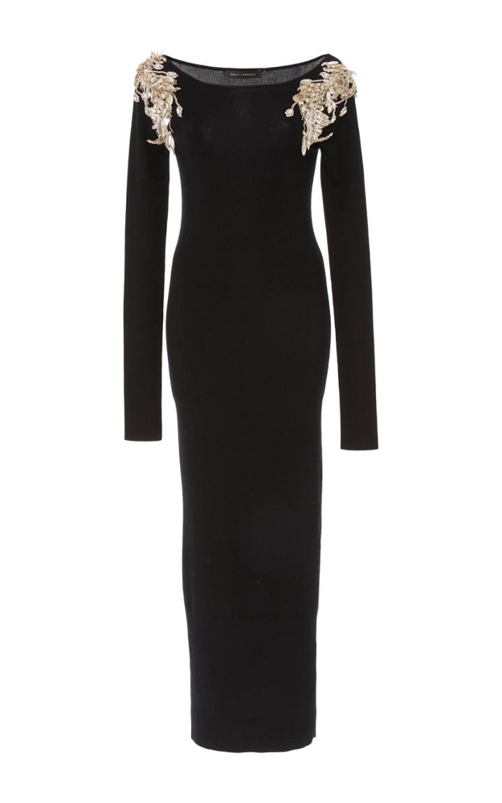 Sally Lapointe Embroidered Cashmere Dress
