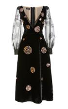 Moda Operandi J. Mendel Embellished Velvet Midi Dress