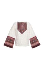 Moda Operandi Lena Hoschek Janka Ribbon-detailed Floral Jacquard Top