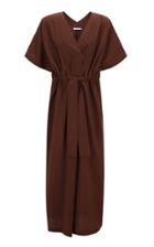 Moda Operandi Le17 Septembre Belted Wrap-effect Crinkled Voile Maxi Dress