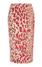 Carolina Herrera High-waisted Leopard-print Cotton-blend Pencil Skirt