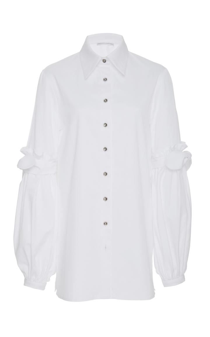 Christina Economou Ruffle Sleeve Poet Shirt