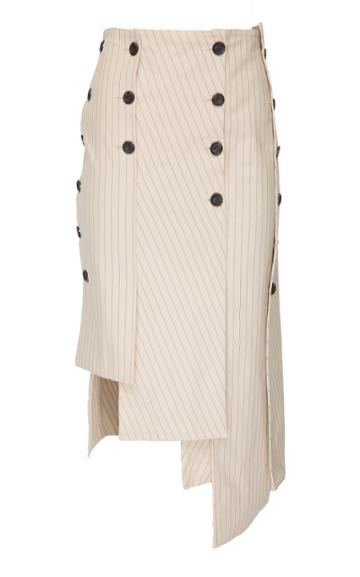 Babukhadia Assymetrical Stripe Skirt