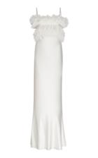 Moda Operandi Unttld Ruffle Detail Satin Colum Gown Size: 2