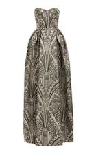 Moda Operandi Zuhair Murad Cityscape Printed Metallic Satin Gown