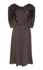 Zac Posen Solid Satin Back Crepe Midi Dress