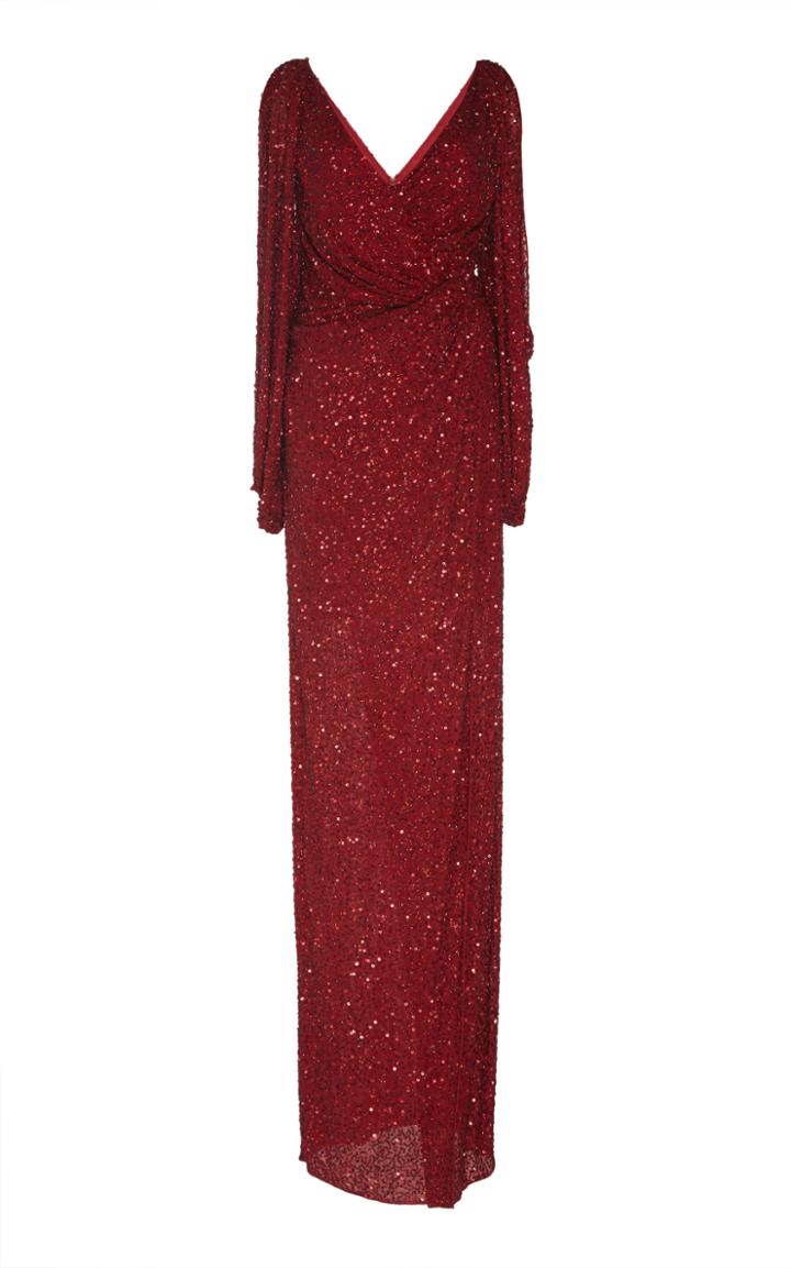 Jenny Packham Ida Cold Shoulder Wrap Gown