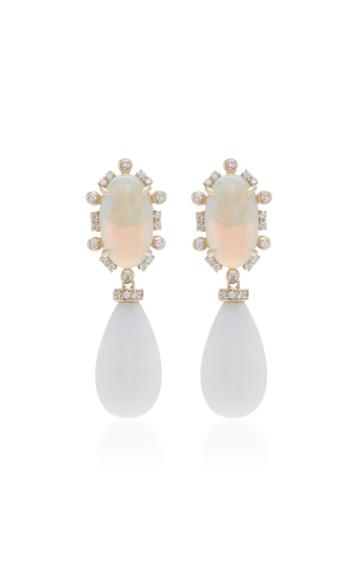 Dana Rebecca 14k Yellow Gold Opal And Dolomite Drop Earrings