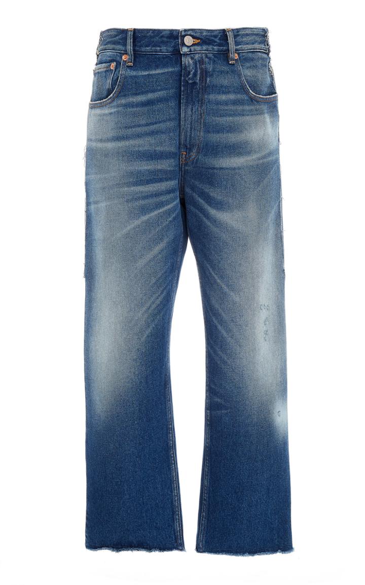 Mm6 Diy Patchwork Rigid High-rise Cropped Boyfriend Jeans