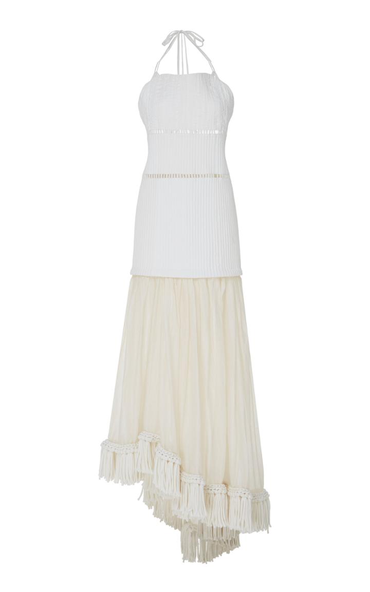 Jil Sander Ganet Halterneck Silk-blend Gown