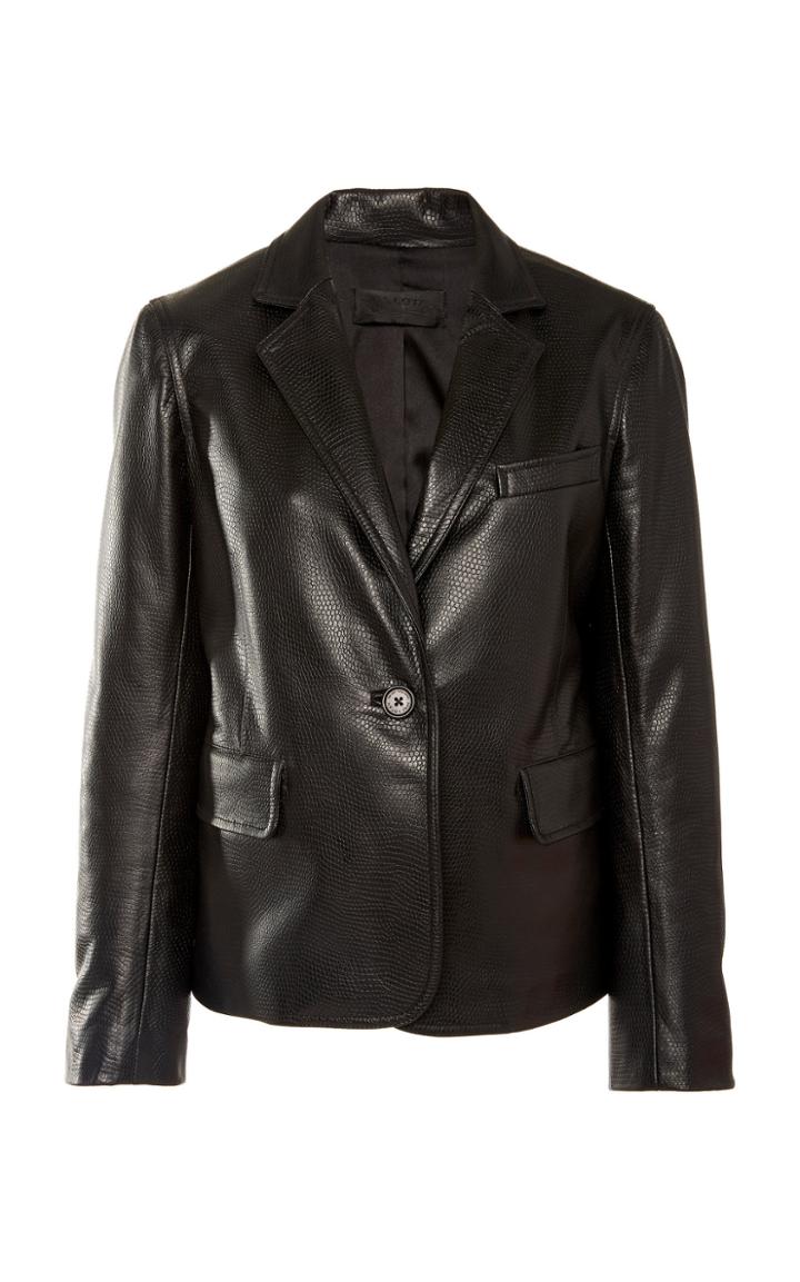Nili Lotan Sylvie Single-breasted Leather Blazer