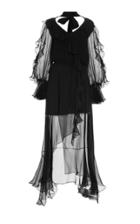 Elenareva Chiffon Asymmetrical Ruffle Dress