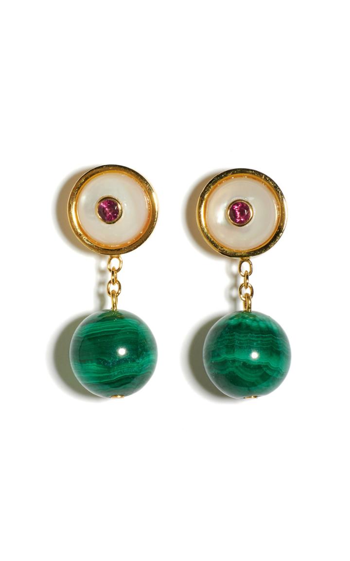 Moda Operandi Lizzie Fortunato Malachite Yolo Earrings