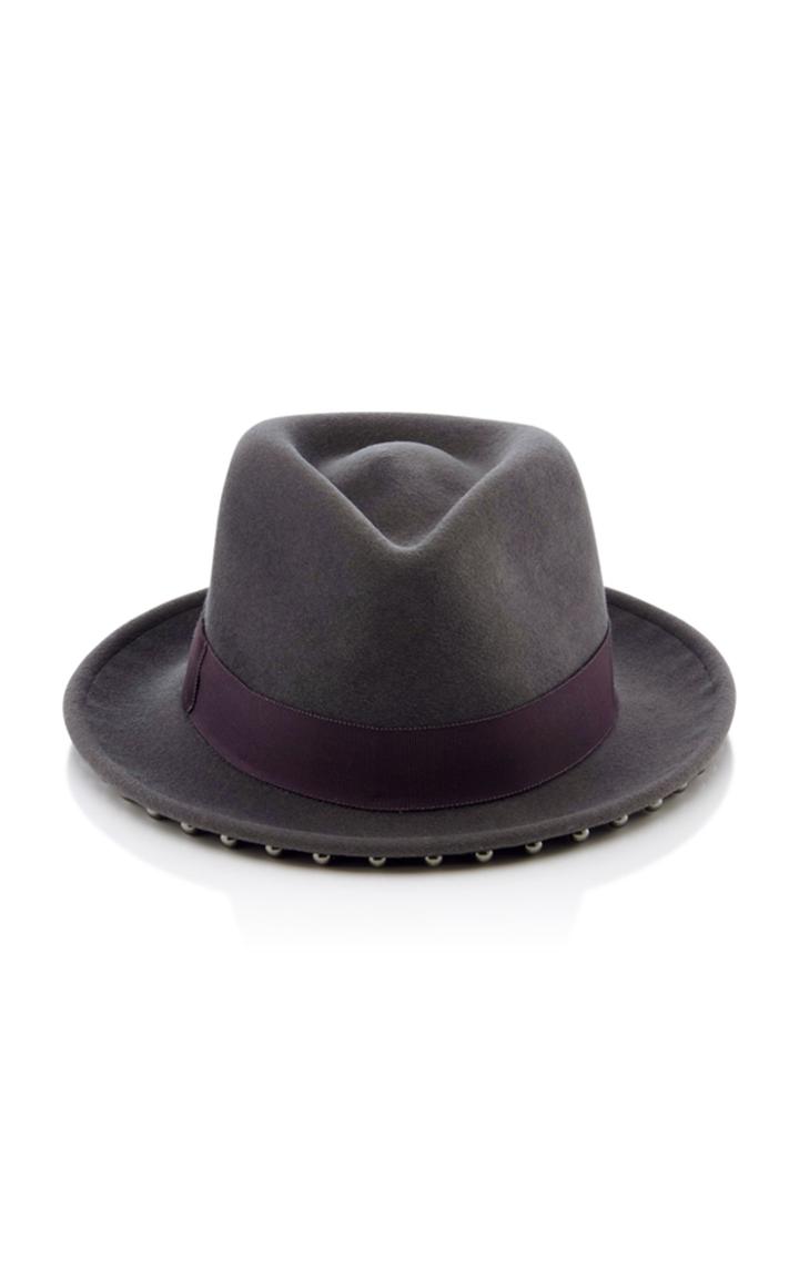 Eugenia Kim Francis Pearl-embellished Wool Felt Fedora