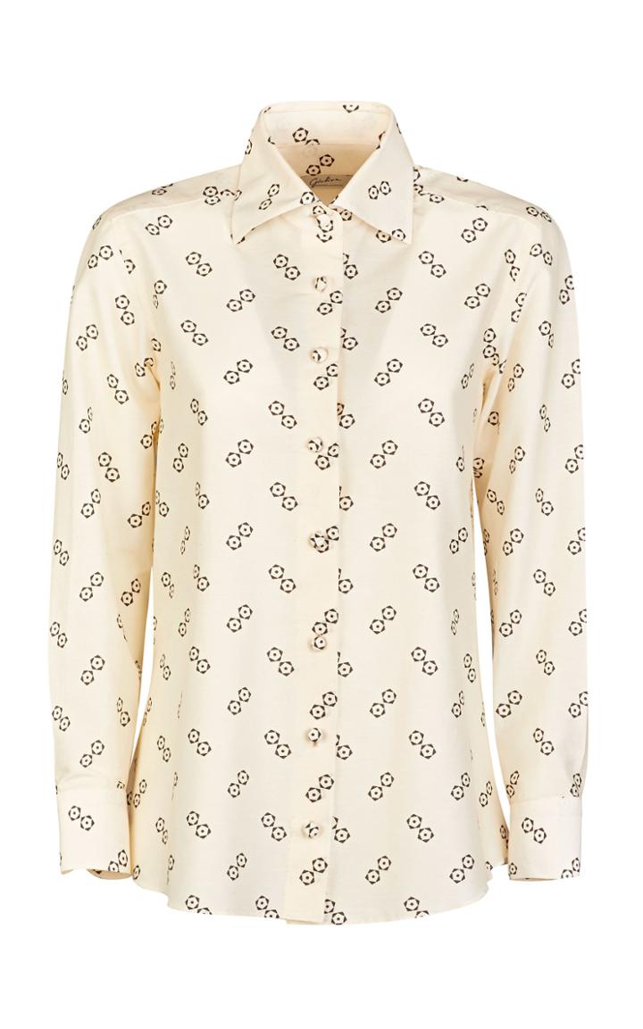 Giuliva Heritage Collection Elvira Handmade Printed Cotton Slim Fit Shirt
